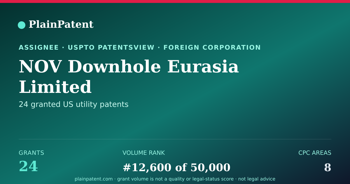 Shareable card for NOV Downhole Eurasia Limited Patent Portfolio