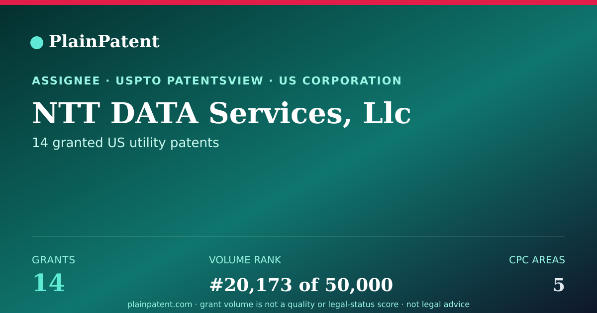 Shareable card for NTT DATA Services, Llc Patent Portfolio