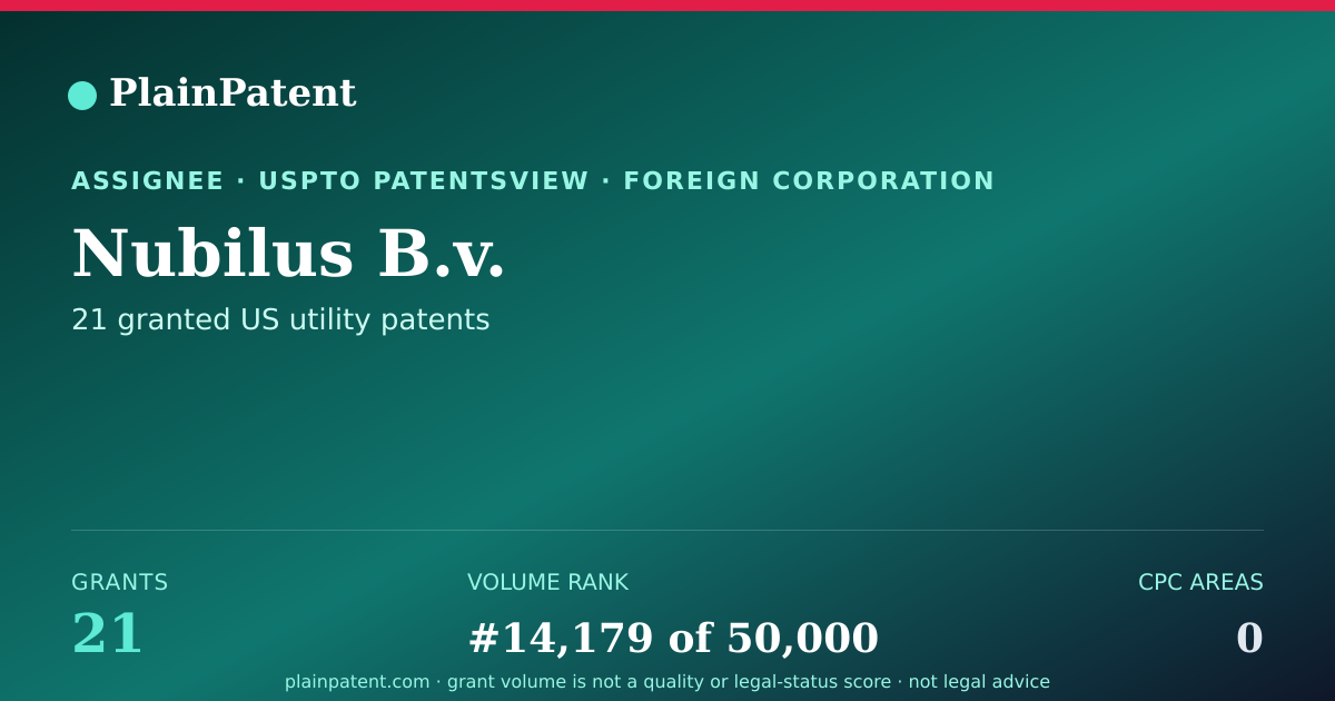 Shareable card for Nubilus B.v. Patent Portfolio