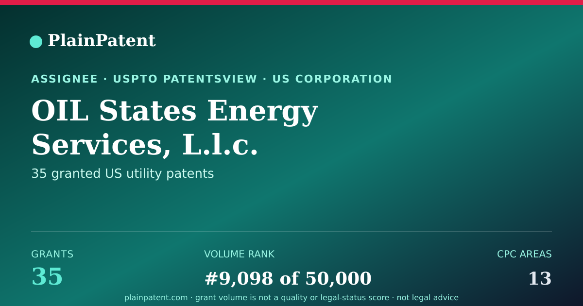 Shareable card for OIL States Energy Services, L.l.c. Patent Portfolio