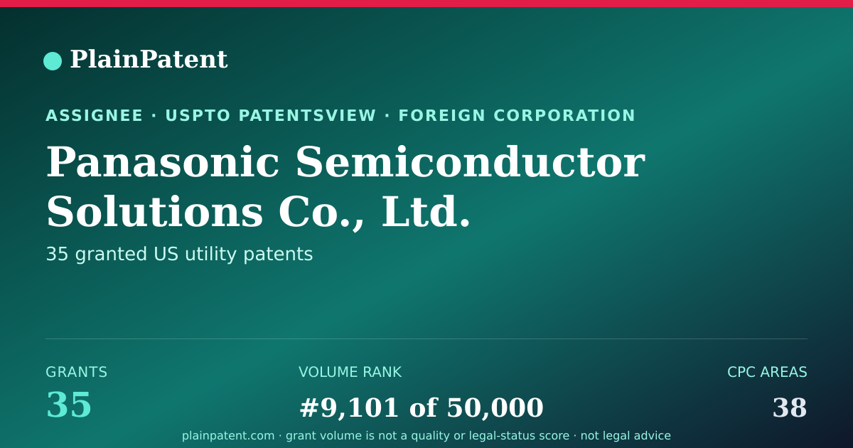 Shareable card for Panasonic Semiconductor Solutions Co., Ltd. Patent Portfolio
