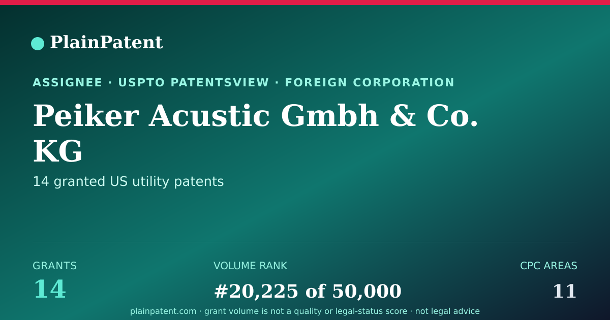 Shareable card for Peiker Acustic Gmbh & Co. KG Patent Portfolio