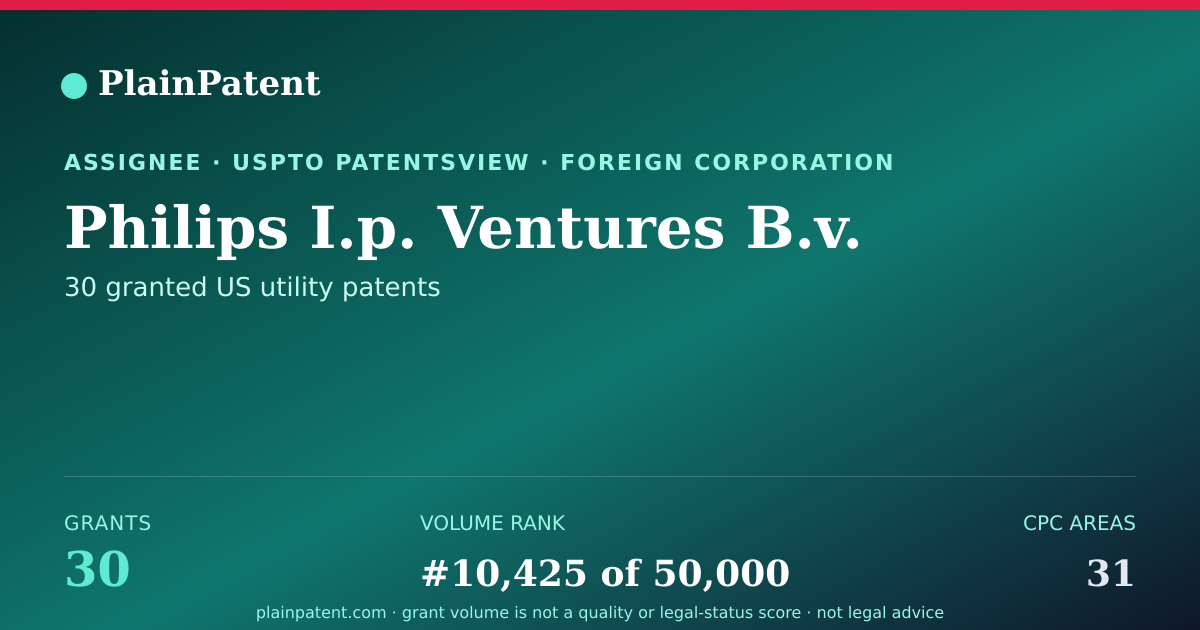 Shareable card for Philips I.p. Ventures B.v. Patent Portfolio