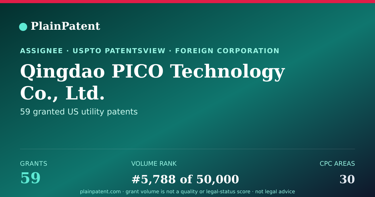 Shareable card for Qingdao PICO Technology Co., Ltd. Patent Portfolio
