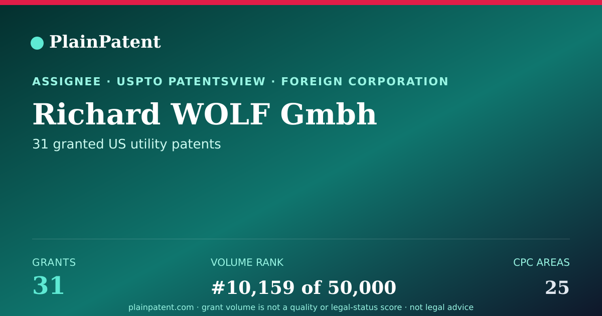 Shareable card for Richard WOLF Gmbh Patent Portfolio