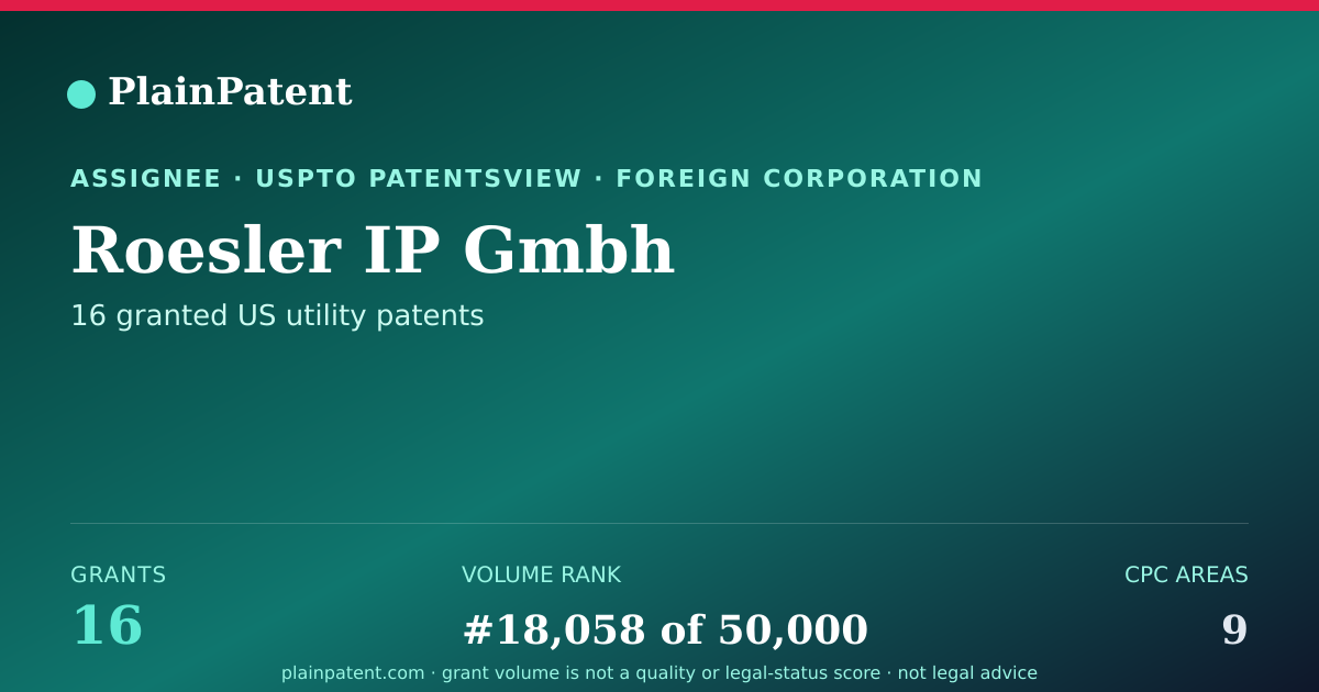 Shareable card for Roesler IP Gmbh Patent Portfolio