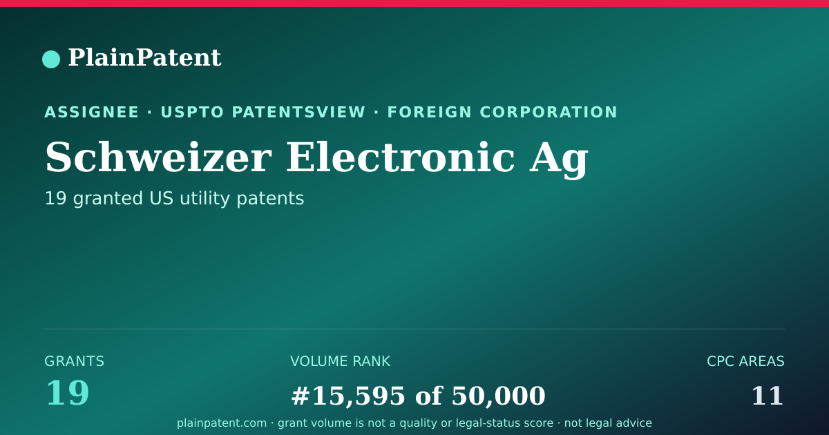 Shareable card for Schweizer Electronic Ag Patent Portfolio