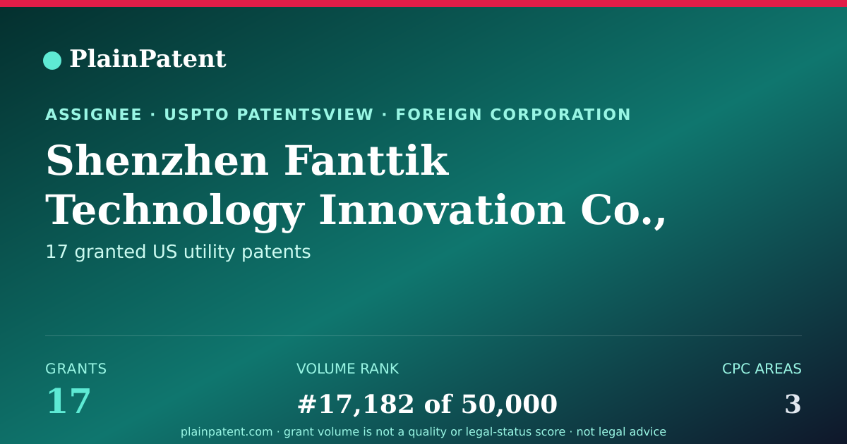Shareable card for Shenzhen Fanttik Technology Innovation Co., Ltd. Patent Portfolio