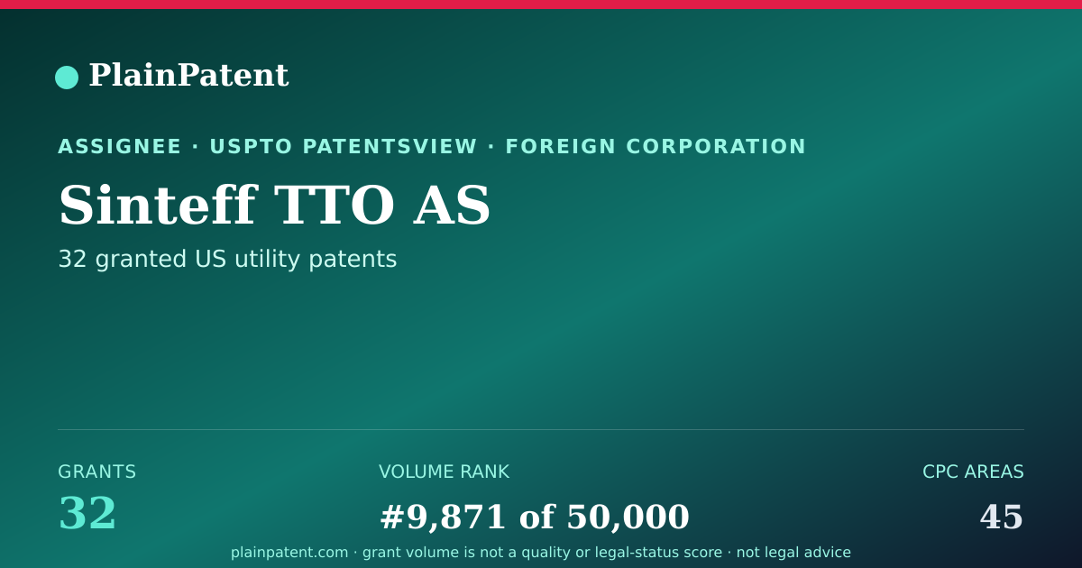 Shareable card for Sinteff TTO AS Patent Portfolio