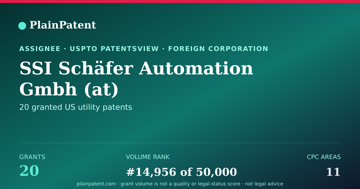 Shareable card for SSI Schäfer Automation Gmbh (at) Patent Portfolio