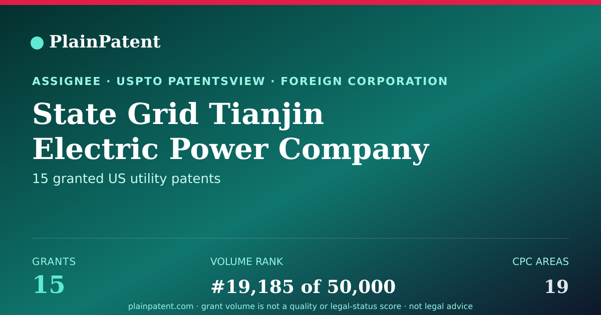 Shareable card for State Grid Tianjin Electric Power Company Patent Portfolio