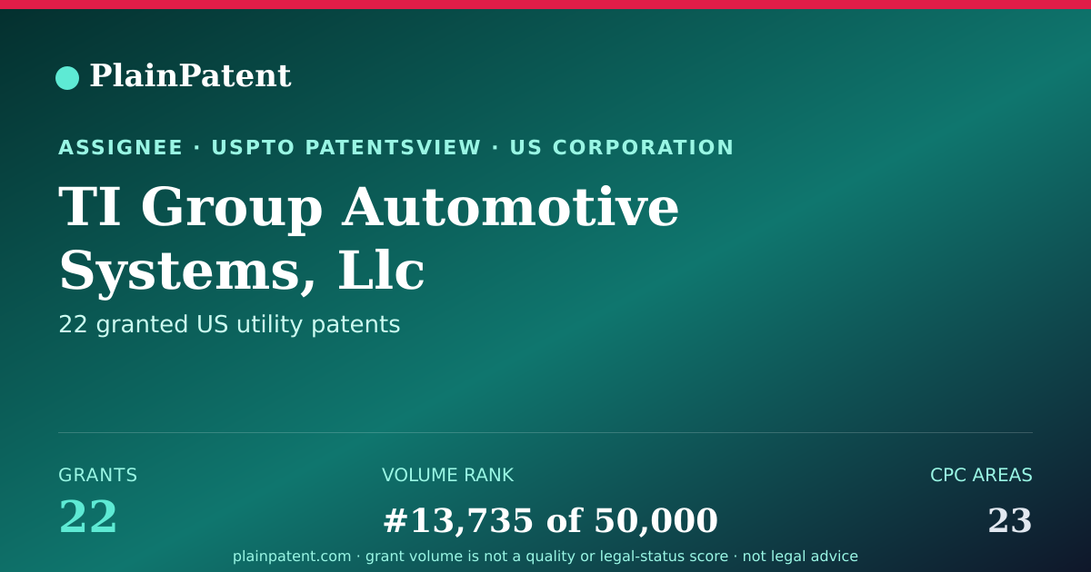 Shareable card for TI Group Automotive Systems, Llc Patent Portfolio
