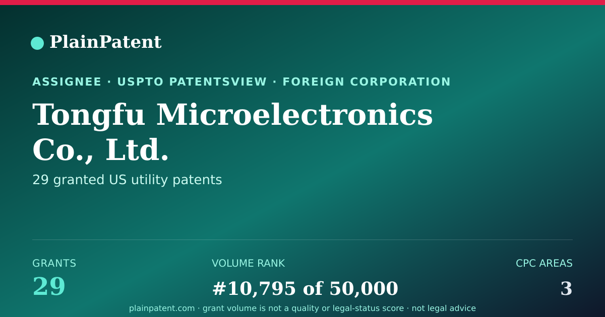 Shareable card for Tongfu Microelectronics Co., Ltd. Patent Portfolio