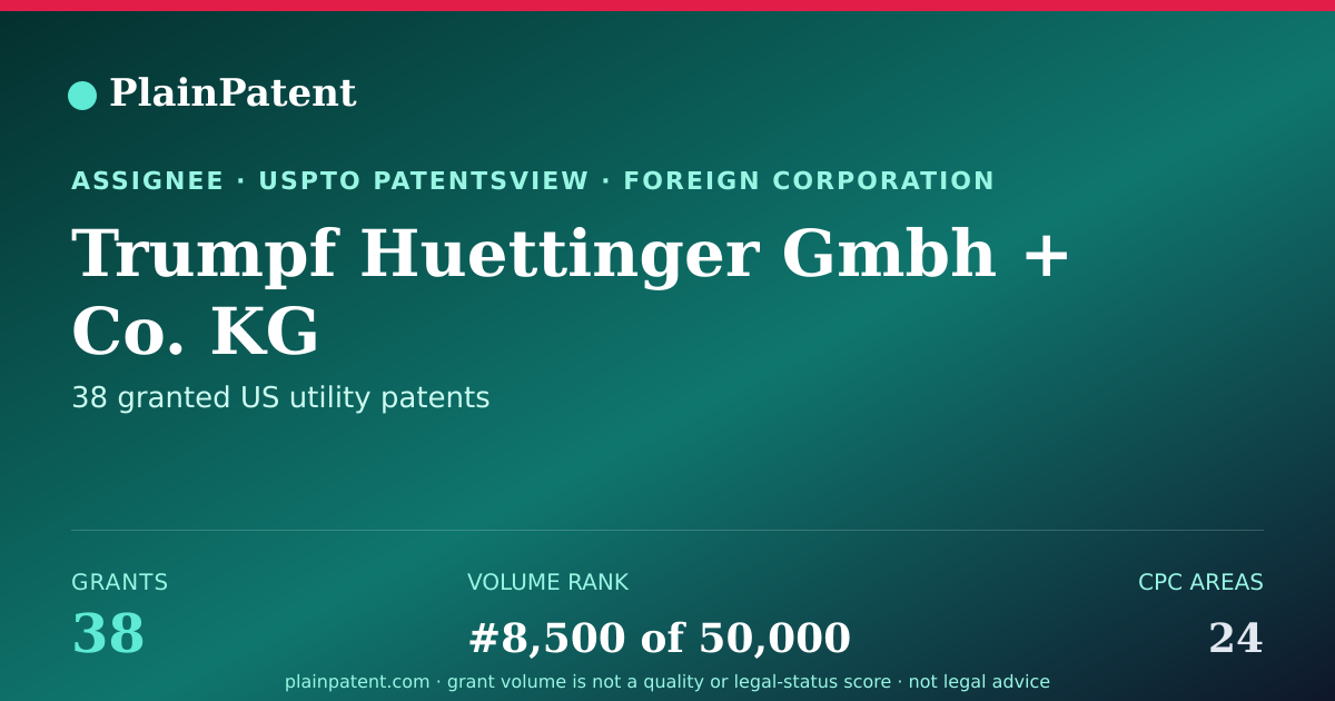 Shareable card for Trumpf Huettinger Gmbh + Co. KG Patent Portfolio