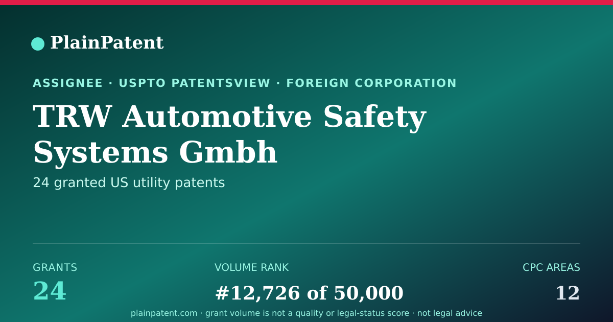 Shareable card for TRW Automotive Safety Systems Gmbh Patent Portfolio