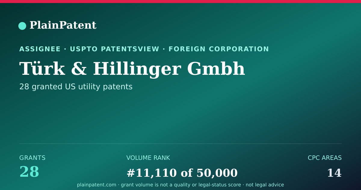 Shareable card for Türk & Hillinger Gmbh Patent Portfolio