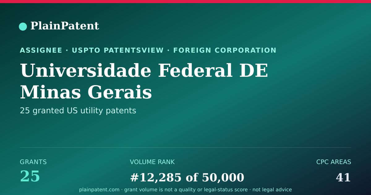 Shareable card for Universidade Federal DE Minas Gerais Patent Portfolio