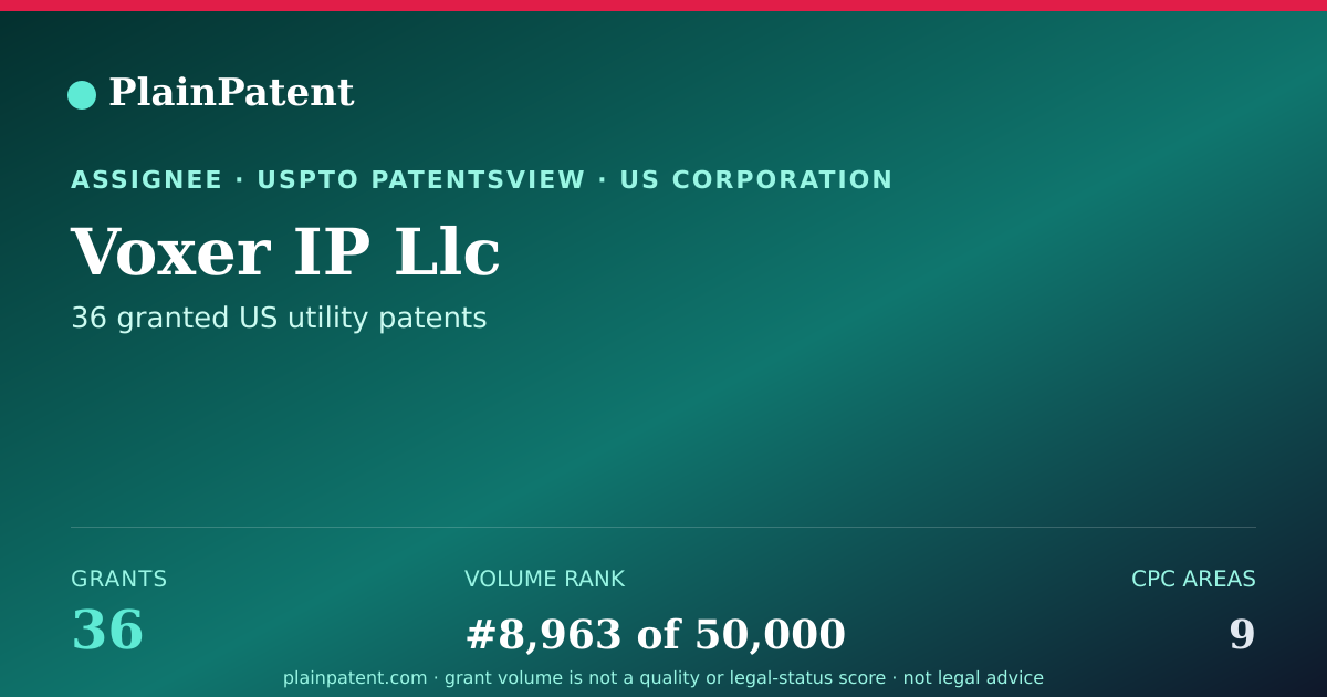 Shareable card for Voxer IP Llc Patent Portfolio