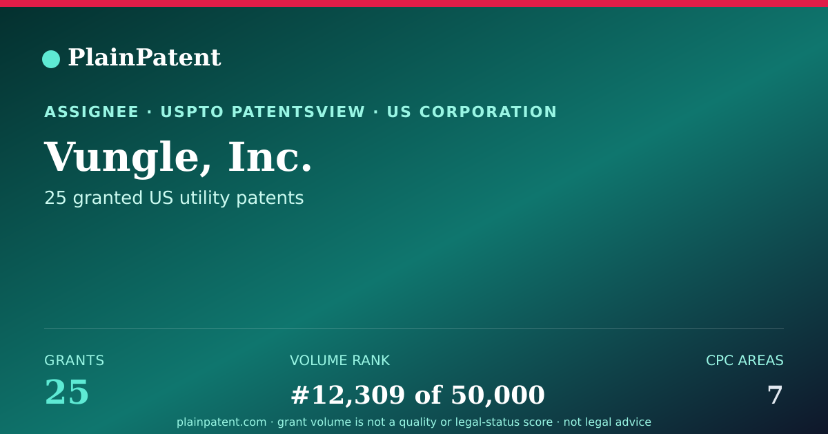 Shareable card for Vungle, Inc. Patent Portfolio