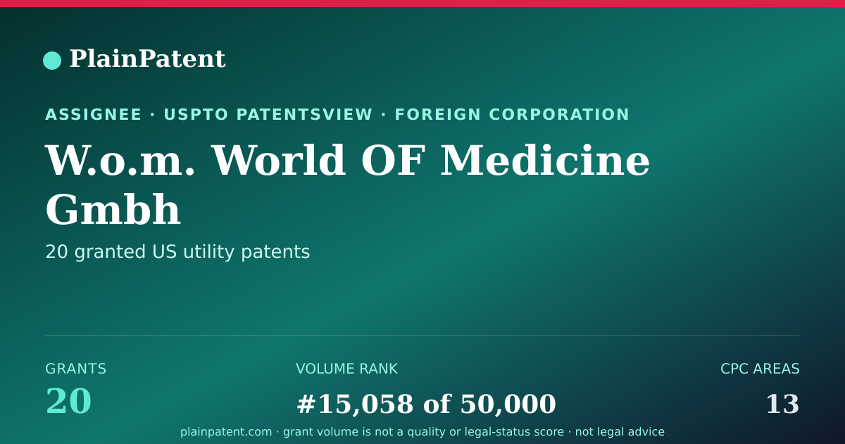 Shareable card for W.o.m. World OF Medicine Gmbh Patent Portfolio