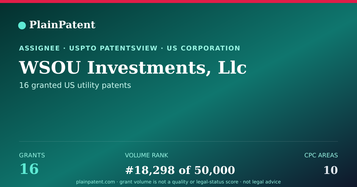 Shareable card for WSOU Investments, Llc Patent Portfolio